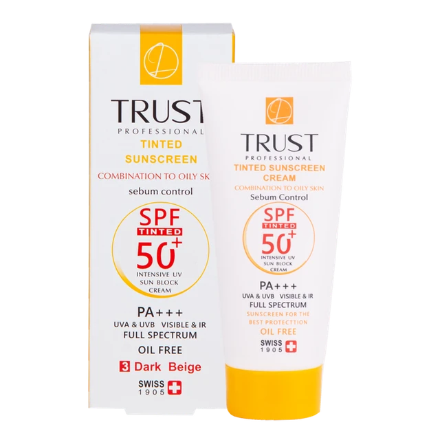 ضد آفتاب رنگی و کنترل چربی بژ تیره پوست مختلط تا چرب